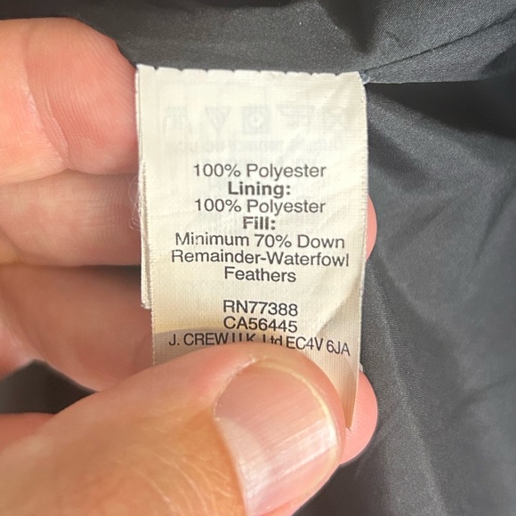 J. Crew Black Puffer Down Feathers Vest Gold Accents Button Size S Black Quilted - Picture 10 of 12